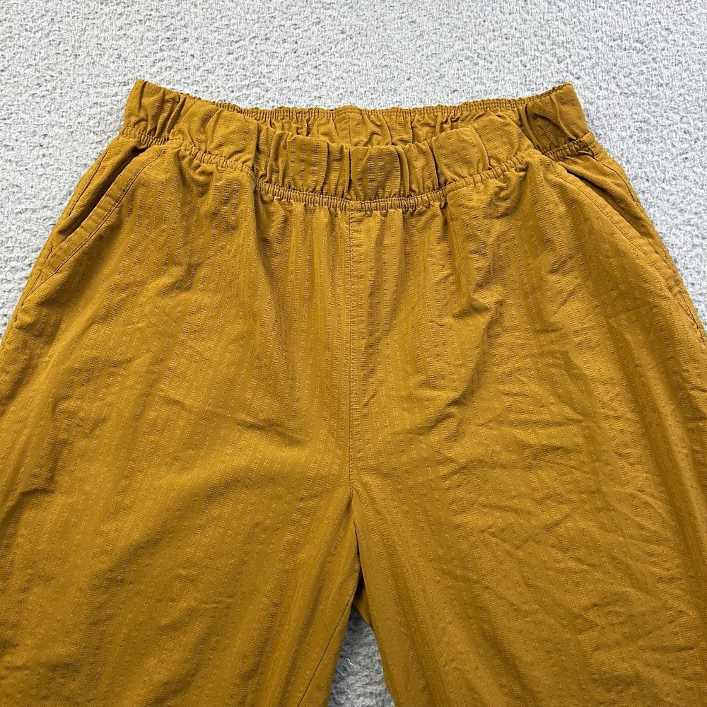 Title Nine Pant Women's Large Mustard Wide-Leg Cropped Slaycation Gorpcore - Picture 2 of 12